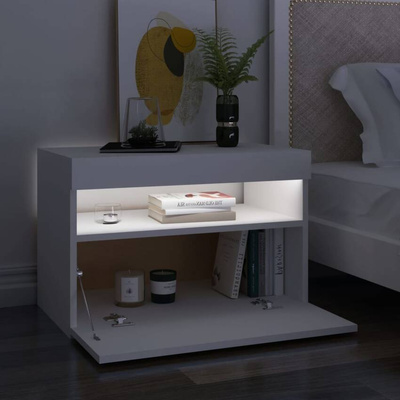 vidaXL Szafka pod TV z oświetleniem LED, biała, 60x35x40 cm