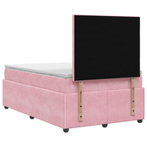 Łóżko z box spring LED z materacem różowy 120 x 190 cm Welur