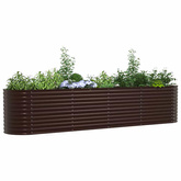 Podniesiony grządka Brązowy 400 x 80 x 81 cm Stal