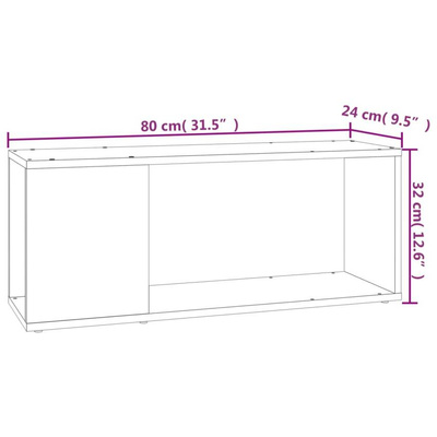 vidaXL Szafka pod TV, biała, 80x24x32 cm, materiał drewnopochodny