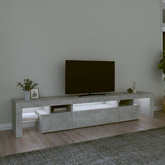 vidaXL Szafka pod TV z oświetleniem LED, szarość betonu 215x36,5x40 cm