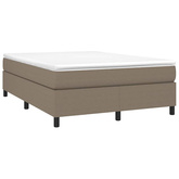 vidaXL Łóżko kontynentalne z materacem, taupe, tkanina, 140x190 cm wariant 10
