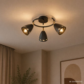 Lampa spirala sufitowa COTY 3x40W E14 czarna