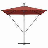Parasol plażowy z paskami LED terakota 249 x 249 x 250 cm