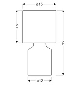 Lampka nocna Iner szara ceramiczna z abażurem Candellux