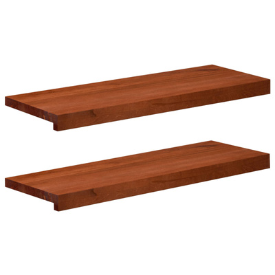 Nakładki na schody 2 szt. 80 x 30 x 2 cm brązowy Drewno bukowe