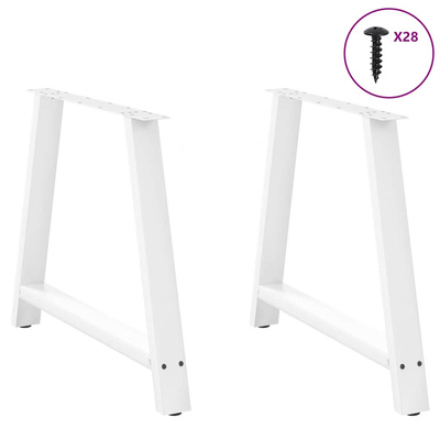 Nogi do stołu jadalnego w kształcie litery A 2 szt. Białe 90x(72-73) cm Stal