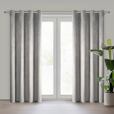 Zasłona Bethy srebrna 135x250