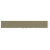 Parawan balkonowy, kolor taupe, 75x500 cm, HDPE