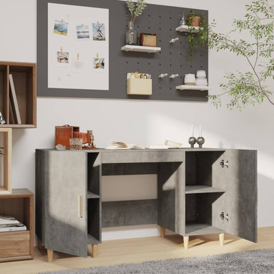vidaXL Biurko, szarość betonu, 140x50x75 cm, materiał drewnopochodny wariant 4
