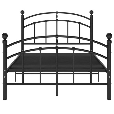 Rama łóżka, czarna, metalowa, 120 x 200 cm