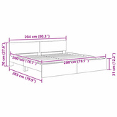 Ramka łóżka Stare drewno 200 x 200 cm Drewno inżynieryjne