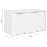 Ławka do przedpokoju, biała 80x40x45 cm materiał drewnopochodny