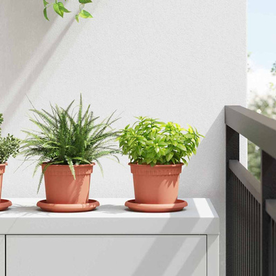 Okrągła doniczka na kwiaty 24 pcs Czerwony ceglasty