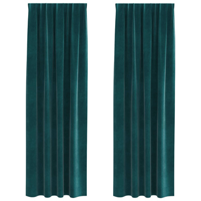Zasłony zaciemniające 2 pcs Ciemna zieleń 140 x 260 cm Aksamit