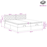 Łóżko z pojemnikiem i materacem LED jasnoszary 160 x 200 cm