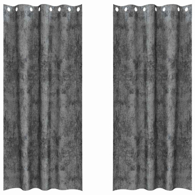 Zasłony z weluru z zasłonami 2 pcs Szary 245 x 140 cm Aksamit