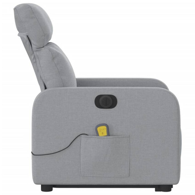 vidaXL Podnoszony fotel masujący, elektryczny, rozkładany, jasnoszary wariant 27