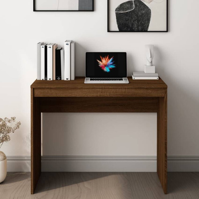 vidaXL Biurko, brązowy dąb, 90x40x72 cm, materiał drewnopochodny