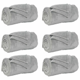 Koce narzutowe 6 pcs Szary 130 x 150 cm Polar