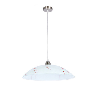 Lampa wisząca Braga biała z szerokim szklanym kloszem nad stół E27