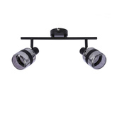Lampa Listwa Czarny Matowy 2X15W E14 Klosz Dymiony Yuki
