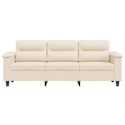 3-osobowa sofa, beżowy, 180 cm, tapicerowana mikrofibrą
