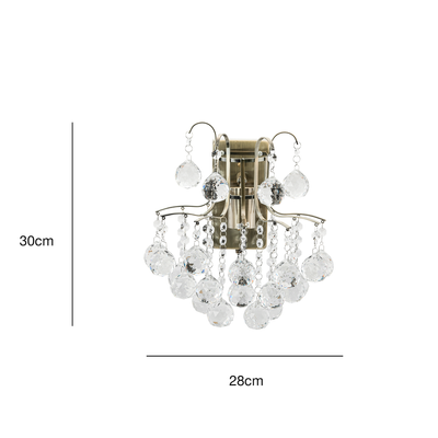 Lampa ścienna kinkiet kryształowy MONTE CARLO 1x60W E27 złoty