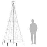 vidaXL Choinka z metalowym słupkiem, 500 diod LED, kolorowa, 3 m
