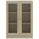 Witryna, dąb sonoma, 82,5x30,5x115 cm, materiał drewnopochodny