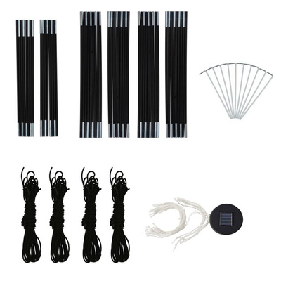 vidaXL Namiot imprezowy z LED i 4 ściankami, 3,6x3,6x2,3 m, niebieski