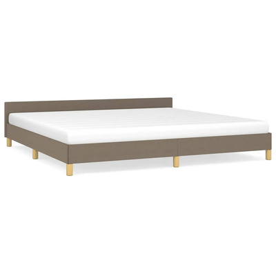 vidaXL Rama łóżka z zagłówkiem, kolor taupe, 200x200 cm, obita tkaniną model standard
