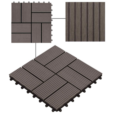 Płytka Tarasowa 11 pcs Ciemny brąz 30 x 30 cm