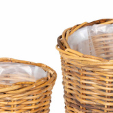 Kosz na rośliny 2 szt. Naturalny Brąz Rattan Kubu