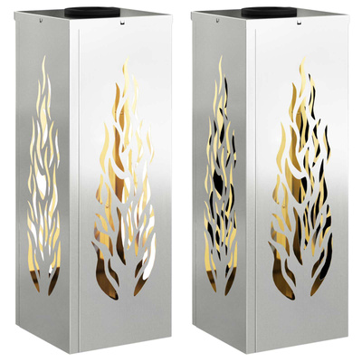 Słoneczna LED lampa na ścieżkę 2 pcs Srebrny Stal ocynkowana