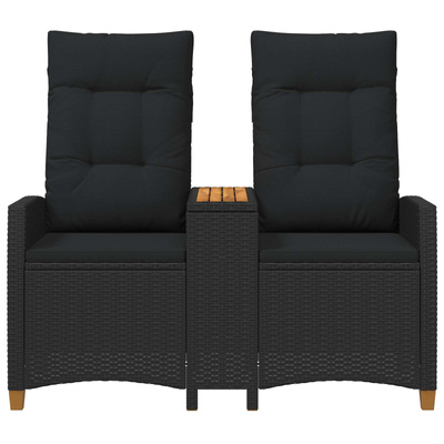 Leżanka z stolikiem 2 -Seater 126 x 65 x 112 cm polirattan