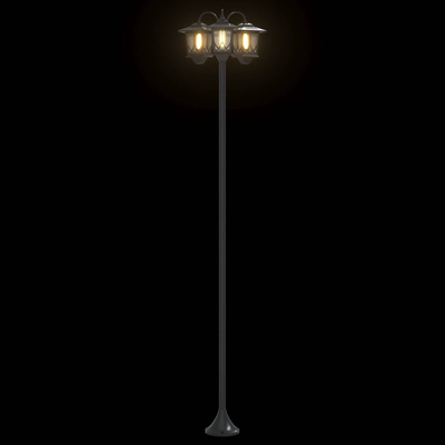 Lampion z 3 głowicami Czarny 16 x 16 x 187 cm Aluminium i ABS