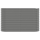 vidaXL Podwyższona donica, malowana proszkowo stal 114x40x68 cm, szara