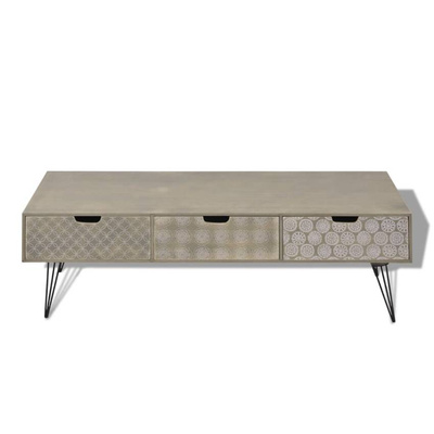 vidaXL Szafka pod TV z 3 szufladami, 120x40x36 cm, szara