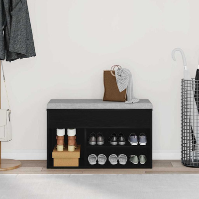 Ławka na buty z półką Czarny Dąb 80 x 30 x 45 cm