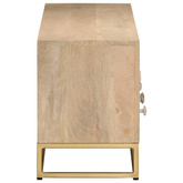 Szafka pod TV, 110x30x40 cm, lite drewno mango i żelazo vidaXL