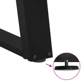 Nogi do stołu jadalnego w kształcie litery U 2 szt. Czarne 70x(72-73) cm Stal