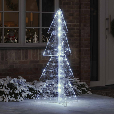 Choinka z 160 diodami LED Zimna Biała 150 cm Akryl