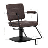 Gabbiano fotel fryzjerski Katania Loft Old Leather ciemny brąz 147875