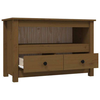 vidaXL Szafka pod TV, miodowy brąz, 79x35x52 cm, lite drewno sosnowe
