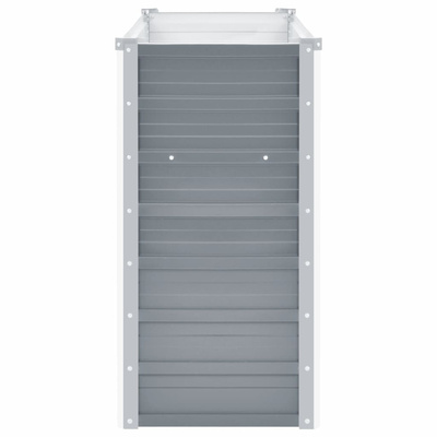 Podwyższona donica z galwanizowanej stali, 160x40x77 cm, szara