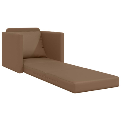 Sofa Bed Cappuccino 74 x 77 x 81 cm Sztuczna skóra