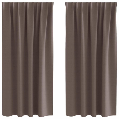 Firany blackout z kółkami 2 pcs Ciemny brąz 175 x 140 cm