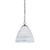 scordia lampa wisząca chromowa klosz biały+srebrny