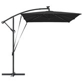 Parasol plażowy Czarny 294 x 200 x 270 cm Poliester i aluminium